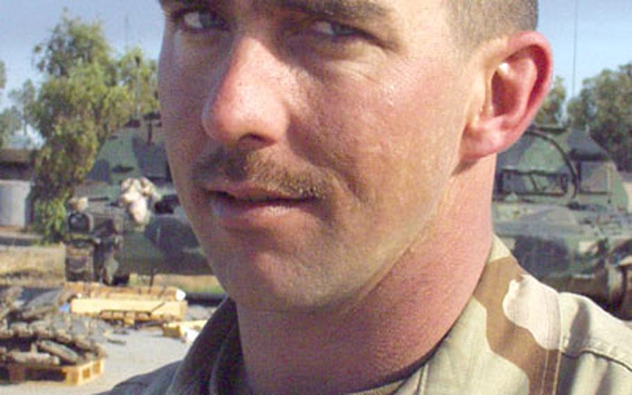 Staff Sgt. James Tucker, 30, of Tulare, Calif., has been nominated for a Bronze Star with Valor for his actions on Nov. 9, the first day of the uprising in Bayji, Iraq. He is member of Battery C, 1st Battalion, 7th Field Artillery.