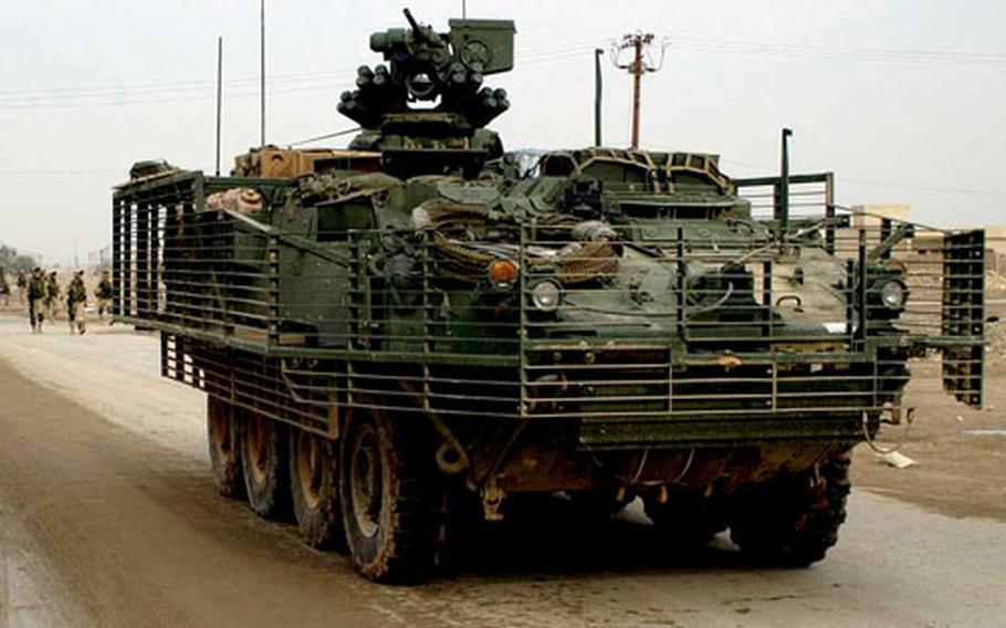 The Army's proposed budget for 2006 includes $875 million to buy 240 Stryker tactical wheeled vehicles, enough to outfit the Army's sixth Stryker Brigade.