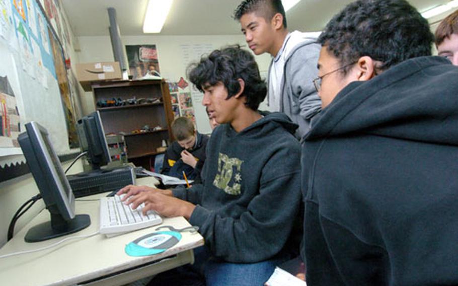 A program at Kinnick High school on Yokosuka Naval Base, Japan, is designed to help freshmen adjust to the rigors of high-school academics. The program’s team concept puts freshmen together in groups. For much of the day, they work with the same classmates and teachers.