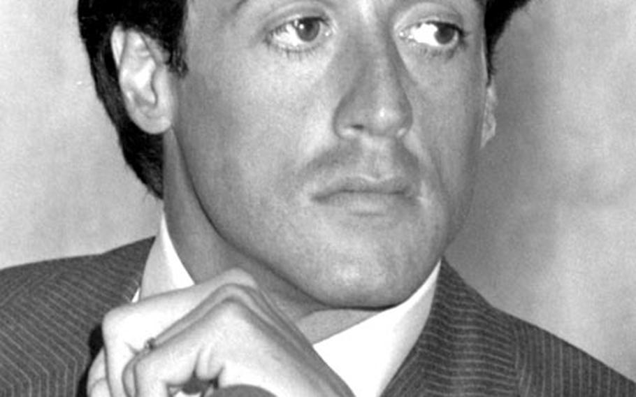 Sylvester Stallone at a Tokyo press conference in June, 1981.
