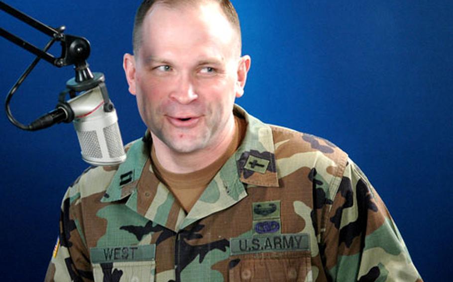 Army Chaplain (Capt.) Jay West says the goal of his radio and television ministry on American Forces Network is to enhance people’s spiritual fitness and readiness.