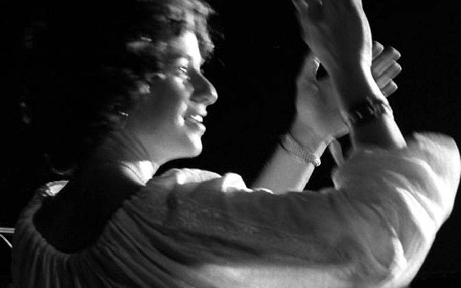 Carole King in concert at Frankfurt, Germany, in July, 1973.
