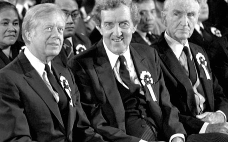 The U.S. delegation to the memorial service was headed by President Jimmy Carter, Secretary of State Edmund Muskie and Ambassador to Japan Mike Mansfield.