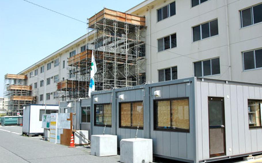 This barracks building for junior enlisted personnel is being renovated and will be returned to use by October at Marine Corps Air Station Iwakuni as part of the Whole Room Program.