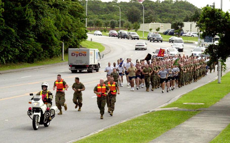 The Law Enforcement Torch Run at Kadena Air Base is a prelude to the Okinawa Special Olympics, which is expected to draw 880 athletes and 1,500 volunteers.