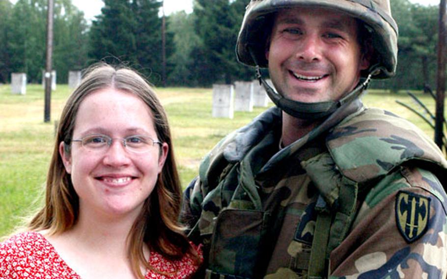 Spc. Andy Green and his wife, Jenny, are expecting the arrival of their daughter, Kaylee Sue, just a couple of weeks after Green’s next quad race in the Northern Bavaria Motocross Championship series.