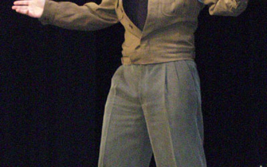 Stephen Lang portrays one of eight Medal of Honor recipients highlighted in his one-man show “Beyond Glory” on Wednesday at Kleber Kaserne in Kaiserslautern, Germany. Lang will perform his show at U.S. military installations in Germany and Italy throughout July.