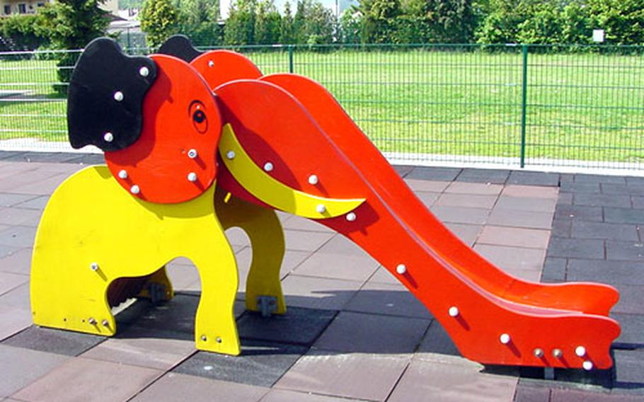 One of the pieces of equipment removed from the Grafenwöhr elementary school playground because it contained lead-based paint.
