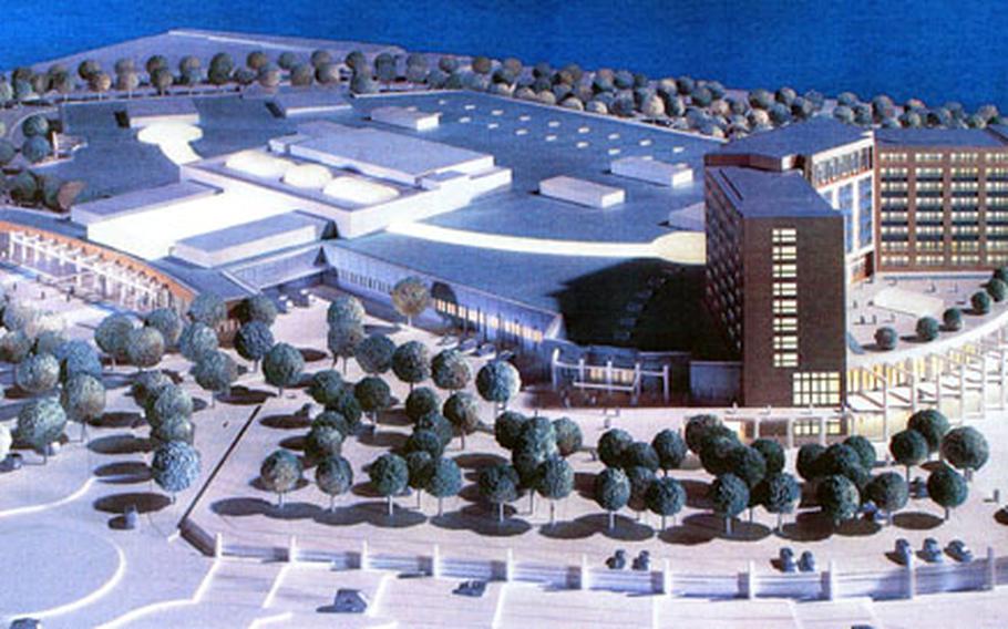 An artist's rendering of the new Kaiserslautern Military Community Center being built at Ramstein Air Base, Germany.