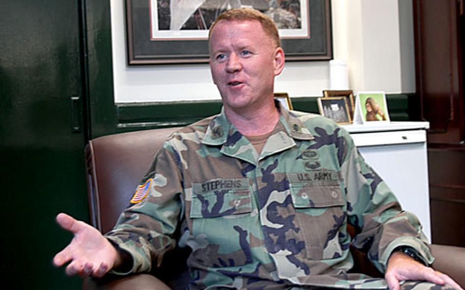 Col. Ronald C. Stephens, the new Area II Support Activity commander, says he wants to tackle problems quickly. “If you see something you can fix, fix it,” he said.
