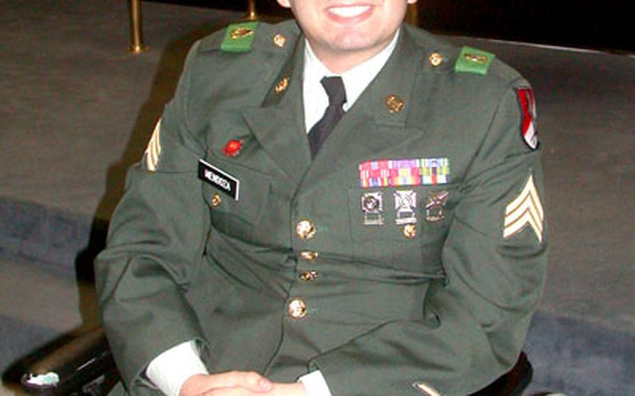 Army Sgt. Manuel Mendoza, 24, lost both of his legs in Iraq and is now receiving housing, a job, a van and educational benefits from California-based Sentinels of Freedom.