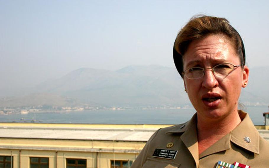 Cmdr. Nannette Roberts, commander of NSA Gaeta, Italy, talks about the Navy’s restructuring plans as the base shrinks in population over the next year.
