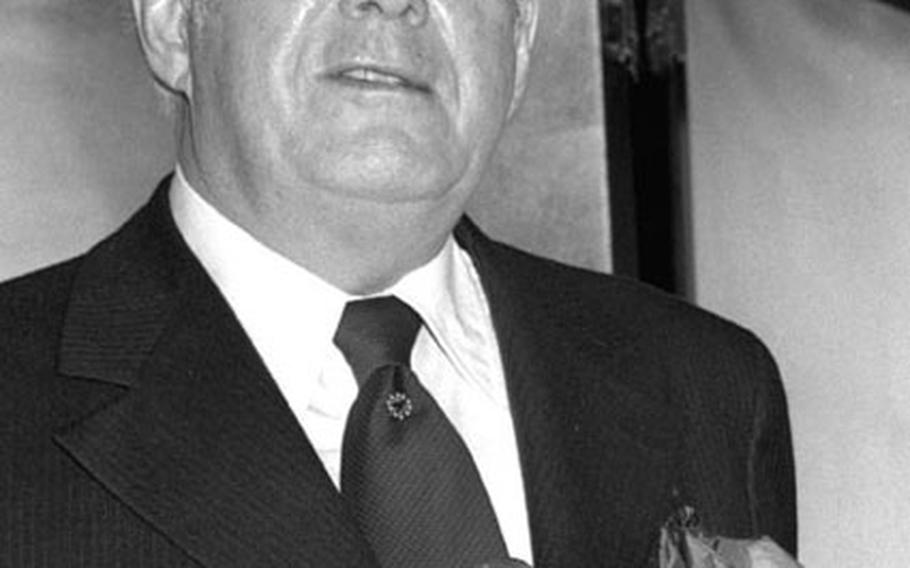 Chief Justice Warren E. Burger speaks in Tokyo in January, 1974.