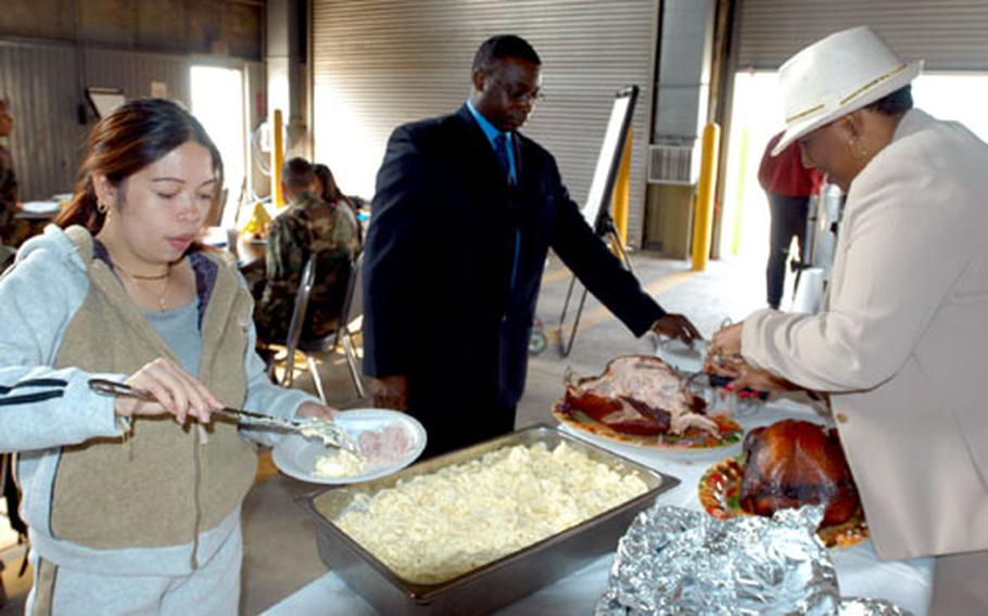 Army Community Services put on a free lunch for 2nd Infantry Division soldiers and spouses attending a Family Readiness Group symposium at Camp Casey, South Korea, on Tuesday.