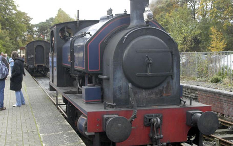 The 1942 Scottish-built "Princess" steam engine pulls foward after unhooking a load of passenger cars it had just pulled on a short trip through the English countryside in October on one of its regularly-scheduled trips.
