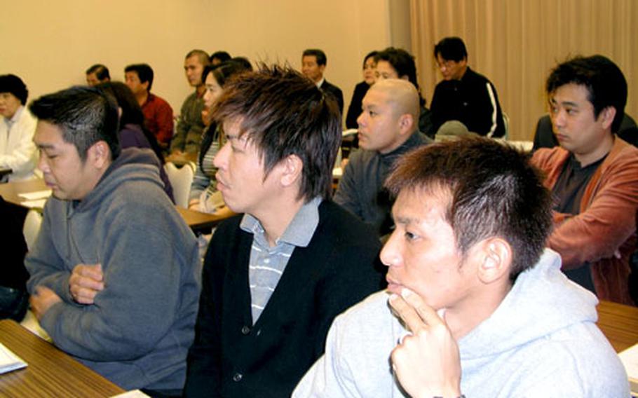 About 50 members of a Japanese base employees’ union met Sunday on Okinawa to voice concerns about their job security. The proposed realignment of U.S. forces in Japan is expected to result in the closing of several U.S. military installations south of Kadena Air Base.