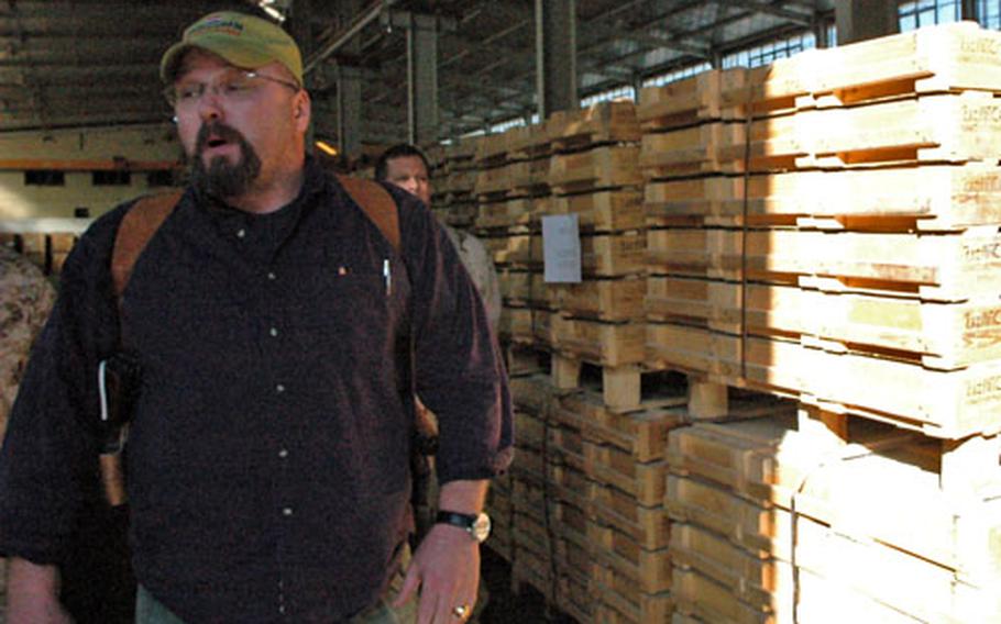 Site manager Brad Chase says the warehouse stores about 10 million rounds of ammunition, much of it designated for Iraqi police and army forces.