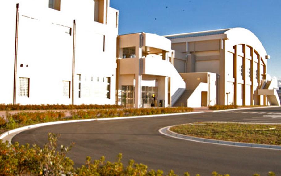 The new gymnasium at Yokota Air Base, Japan, has yet to get a name or a firm opening date but base officials estimate the doors will be unlocked in January or February.