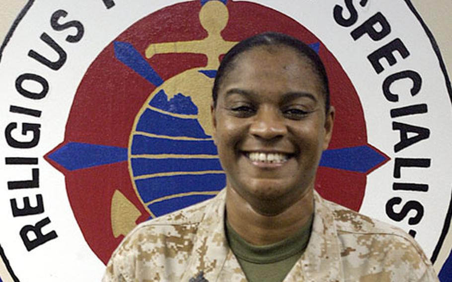 Petty Officer 1st Class Rhonda F. Wright recently was selected as the best religious program specialist in the Navy and Marine Corps in 2005. Wright is the leading petty officer with the 3rd Marine Division chaplain’s office.