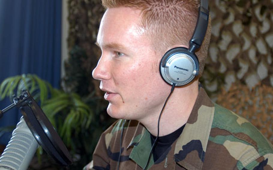 Airman 1st Class Grant Hagman heads up the “Misawa Morning” Top 40 show from 6 to 10 a.m. Monday through Friday, one of several programming changes to be more family friendly at American Forces Network radio at Misawa Air Base, Japan.