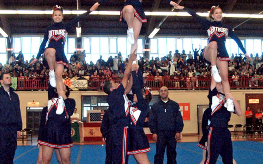 The Bitburg Barons captured the Division II crown at this year’s DODDS Europe Basketball/Cheerleading competition in Mannheim, Germany, on Saturday. Patch was second and Mannheim third.