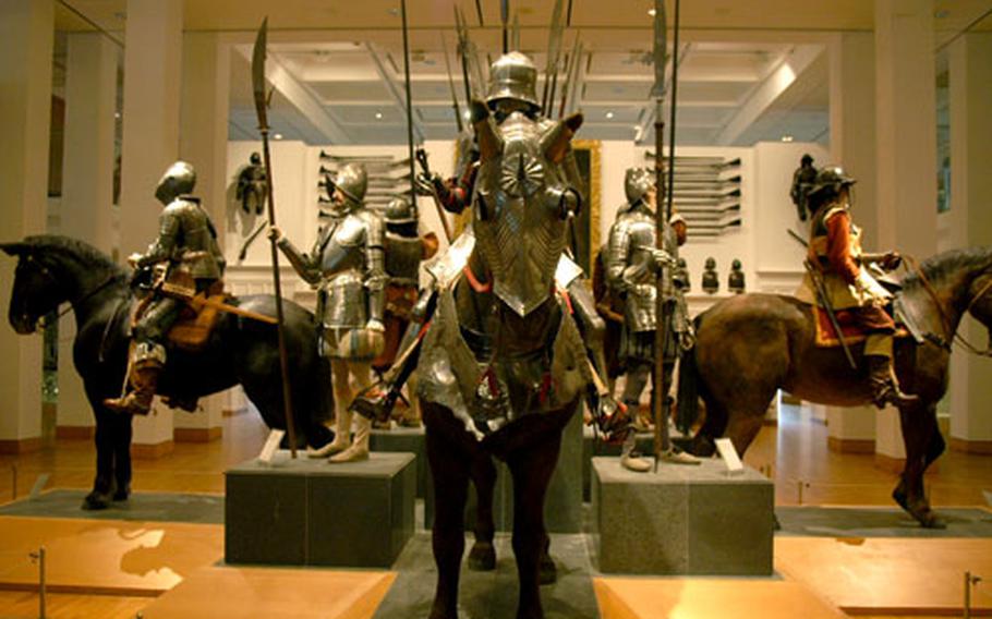 Bristling with armaments, some of the mock knights and soldiers at the museum show their tradecraft.