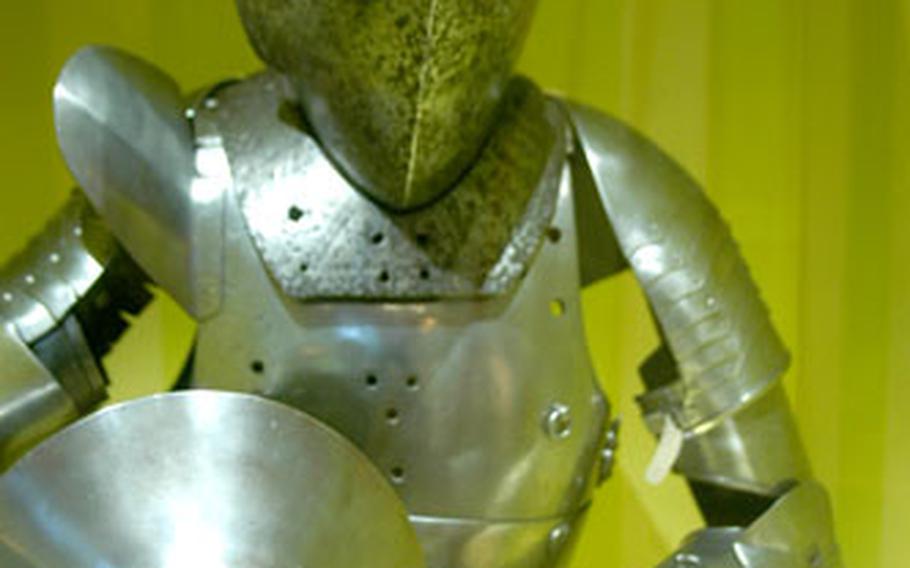 Pointing the stub of a jousting lance at passersby, this relic in the museum’s tournament gallery at the Leeds Royal Armouries invites a head-on collision.