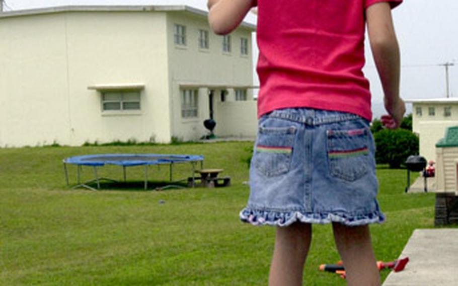 To help minimize risks from trampolines, medical officials on Okinawa say only one child should be allowed to jump at a time, and only under adult supervision.