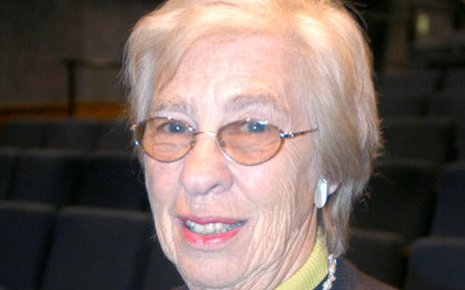 Eva Schloss, a Holocaust survivor and friend of Anne Frank, was at Stuttgart’s Kelley Theater on Friday for a production of "And Then They Came for Me," based largely on her experiences during World War II.