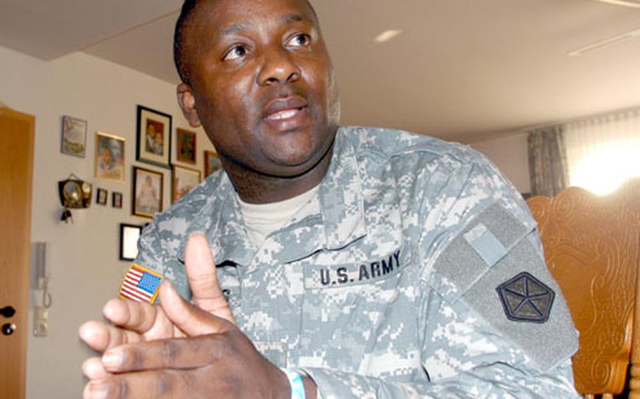 Army Chief Warrant Officer 3 James Long explains some of the legal papers and correspondences he has received since the death six months ago of his 12-year-old son, Maurice. His son died after a parade accident in Heidelberg, Germany.