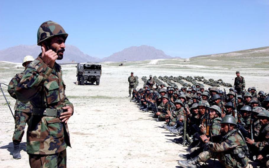 Afghan instructors conduct most of the training for Afghan National Army recruits at the Kabul Military Training Center, Afghanistan.