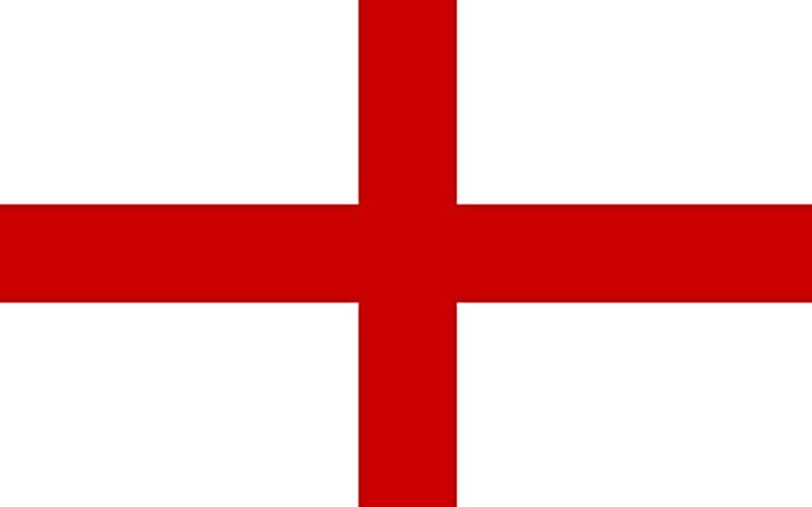 The Union Jack, top, represents the United Kingdom and combines the flags from its three traditional kingdoms, including the flag of England and Wales, known as the Cross of St. George, bottom.