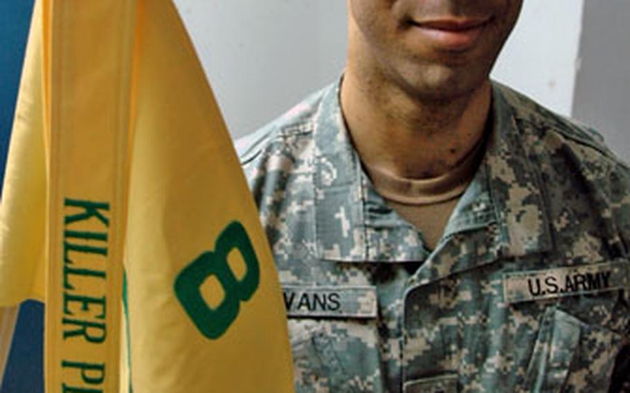 Capt. Johnny Evans, commander of Company D, 1st Battalion, 8th Regiment, part of the 4th Infantry Division, has found aspects of central Iraq reminiscent of his childhood in the Washington, D.C., suburbs.