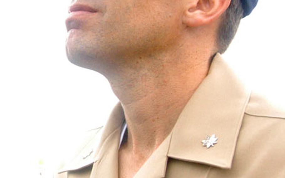 Cmdr. David Chase, commanding officer on the USS Vandegrift, will emcee Saturday’s “turn-over” ceremony when the USS Mustin destroyer arrives from San Diego to take the Vandegrift’s place at Yokosuka Naval Base, Japan. The frigate leaves for good in August, but Chase will change commands before that.