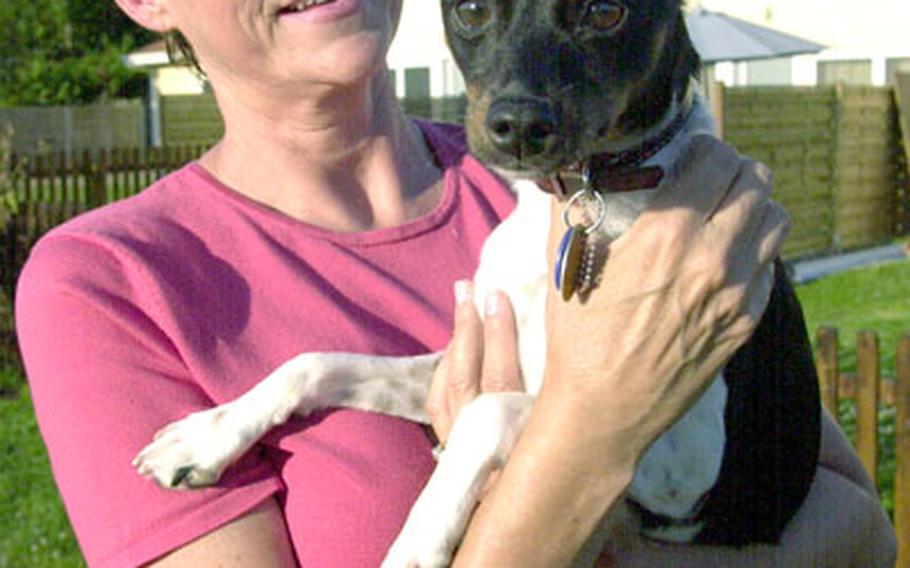 Teresa Russell says Bailey, her rat terrier, was sick after being left inside her home with the air conditioner off due to the air conditioner ban at Vilseck, Germany.