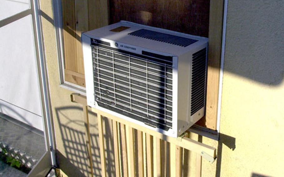 Newly arrived 2nd Cavalry (Stryker) Regiment soldiers have been told they can not have air conditioners, like this one in Vilseck government housing, due to safety concerns and to promote energy efficiency.