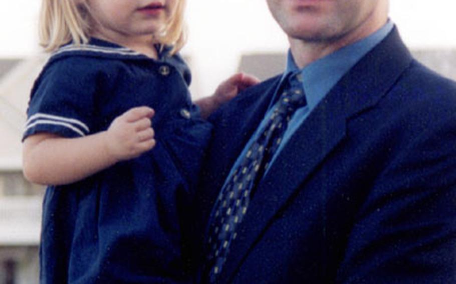 “I cannot think of a better battalion for the [evacuation] mission. I am proud that my old unit is involved again and the part of me I left behind in Lebanon wishes I could be there,” wrote Don "Gunny" Inns, seen here in 2001 with his daughter Sophia.
