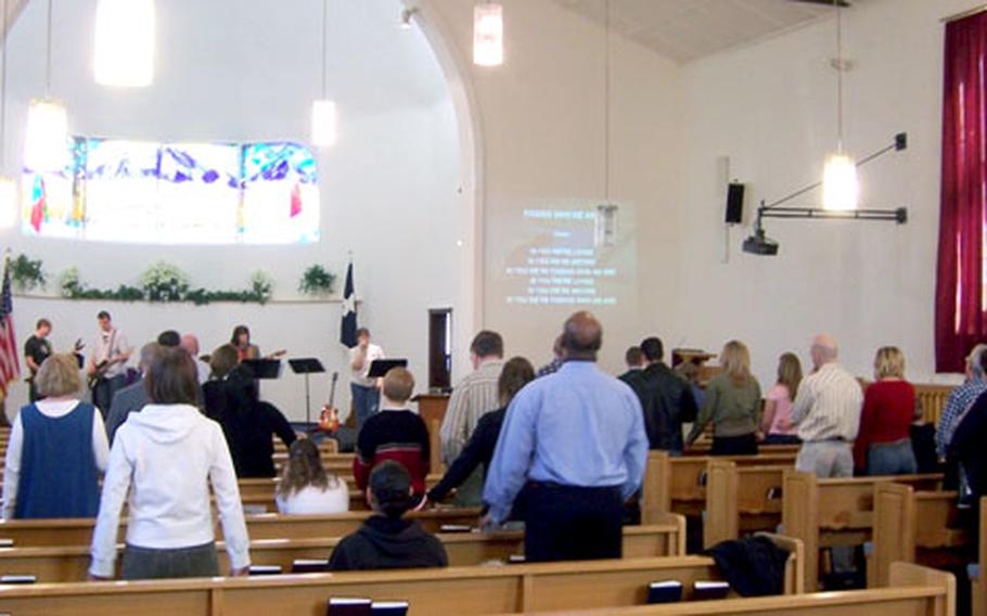 At its height, the now-defunct EDGE worship service once held at the Daenner Chapel in Kaiserslautern, Germany, from March 2004 to June 2006 drew between 60 and 100 congregants. The non-denominational group featured contemporary-style praise music and targeted the 18- to 40-year-old crowd.