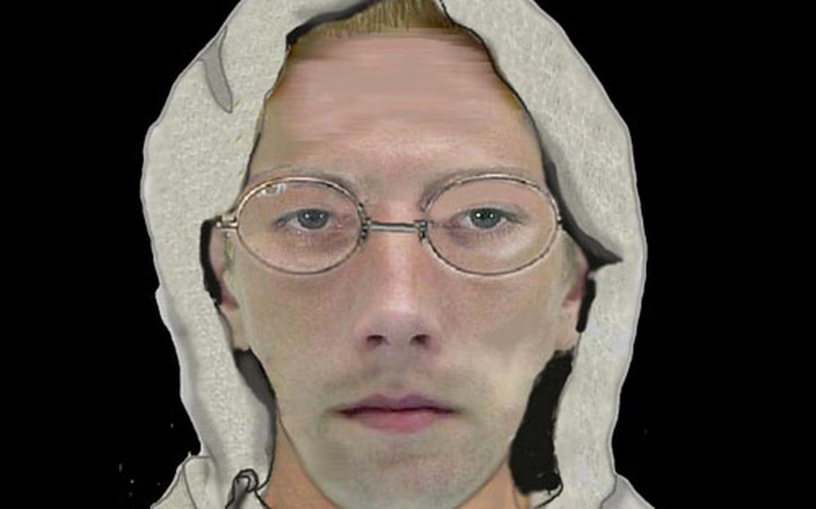 A computer-generated image of the suspect in several groping attacks in Kaiserslautern, Germany.
