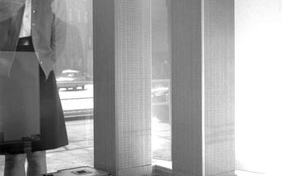 A model of the World Trade Center is displayed in Frankfurt, Germany, as construction of the New York skyscrapers was scheduled to get under way in 1965.