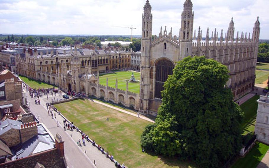 See the grounds of King’s College from atop Great St. Mary’s Church.