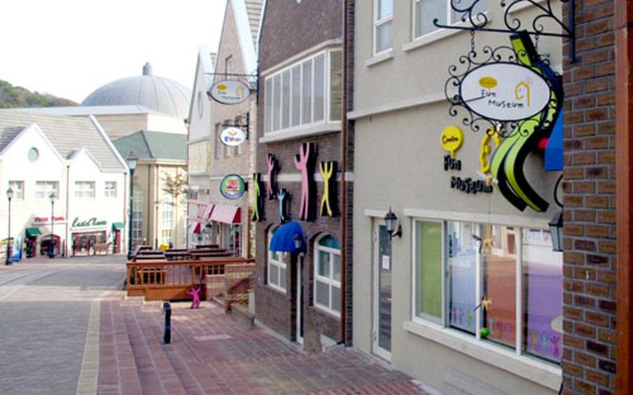 Childrens’ attractions, restaurants and shops line Market Street in the Gyeonggi Village.