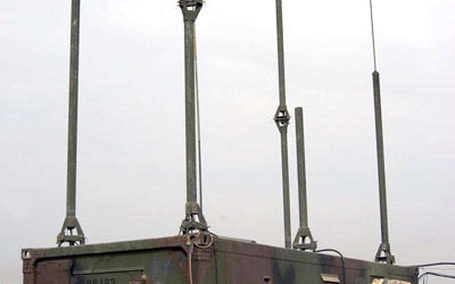 The 603rd Air Control Squadron maintains several operation modules — each weighing in at more than 8 tons — that are tied to a large satellite dish with a range of 240 miles.