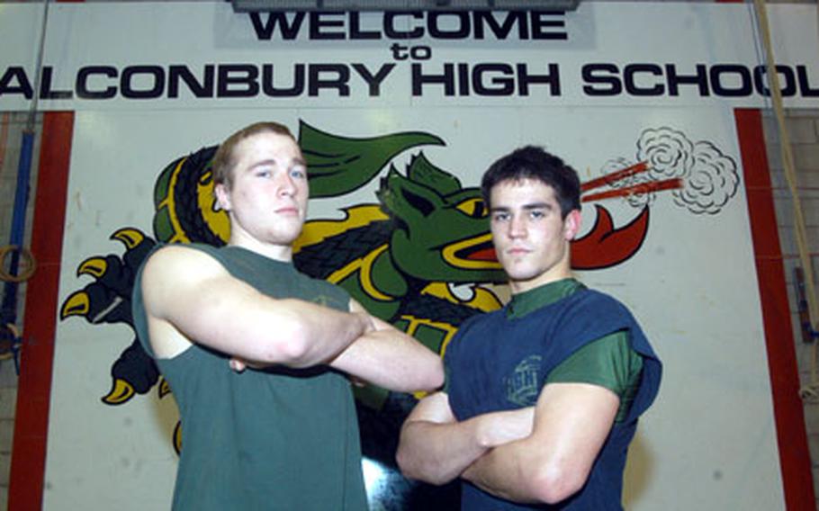 Alconbury seniors Doug Bagnall (left) and Luis Trujillo, who are 6-1 and 8-1 this season, respectively, have become solid leaders for this season&#39;s wrestling squad.