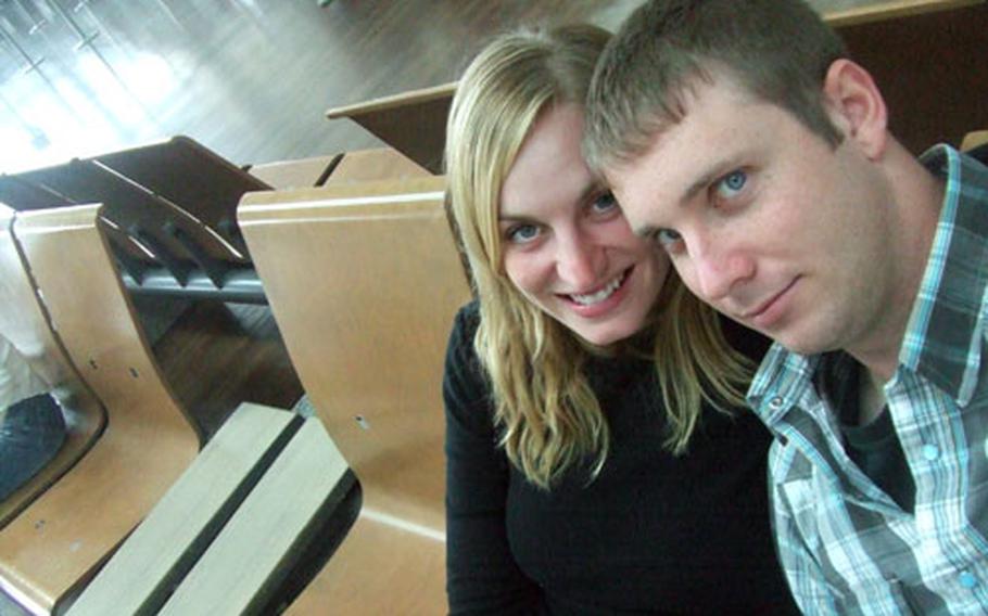 Spc. Jason Gold and Pfc. Jennifer Gold recently married in South Korea. The process is relatively simple for dual military mariages, Jennifer Gold said.