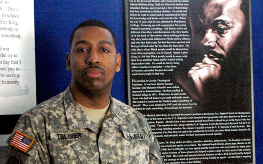 Sgt. Maj. Moses Toliver, U.S. Army Japan senior chaplain&#39;s assistant.