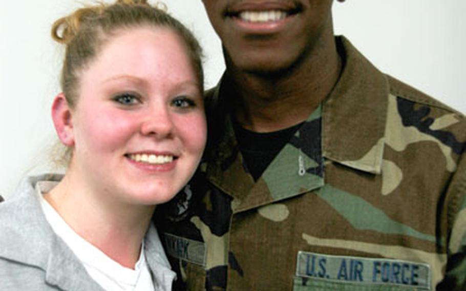 Senior Airman Nathaniel Newkirk and his wife, Amber.