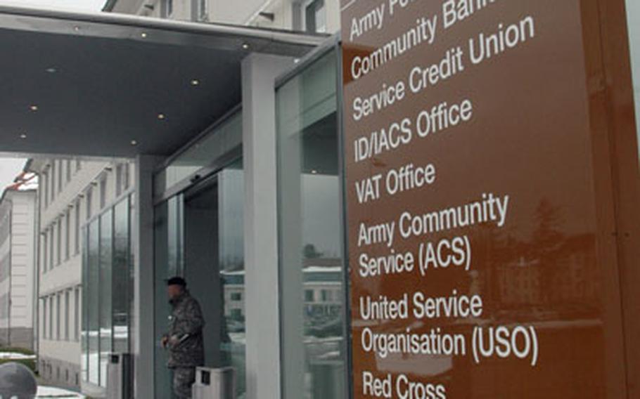 The new Community Services Building at Panzer Casern near Stuttgart brings under one roof many services that were previous scattered throughout the community.