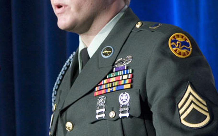 Christian Bagge speaks at a reception at the Ronald Reagan Building in Washington, D.C.