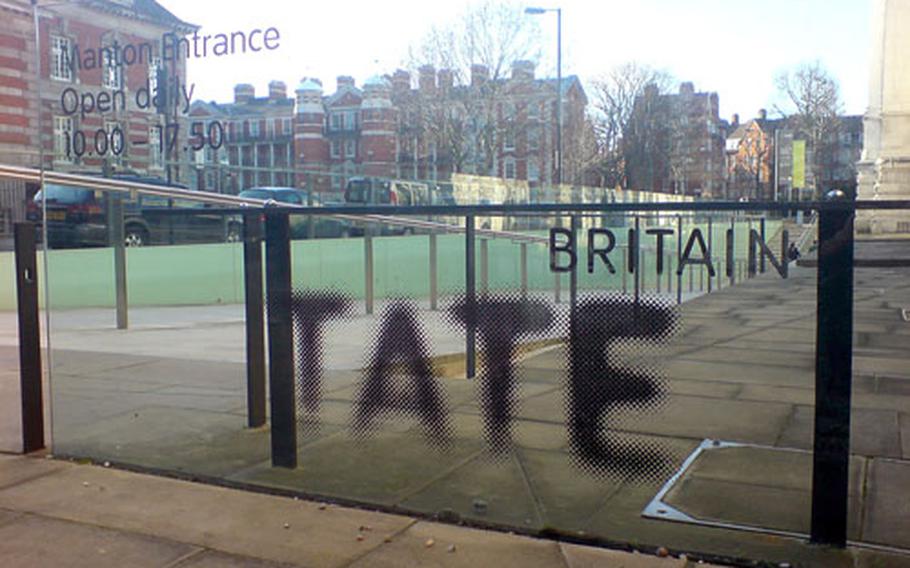 The entrance to Tate Britain museum.